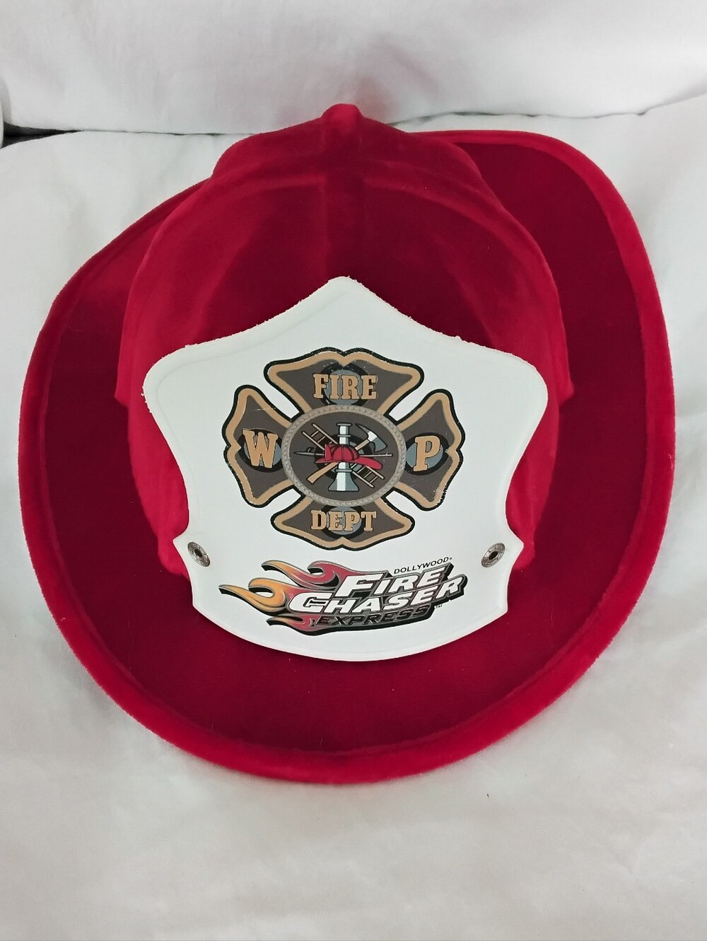 Red Kids Firefighter Helmet Hat - Fire Chaser From Dollywood